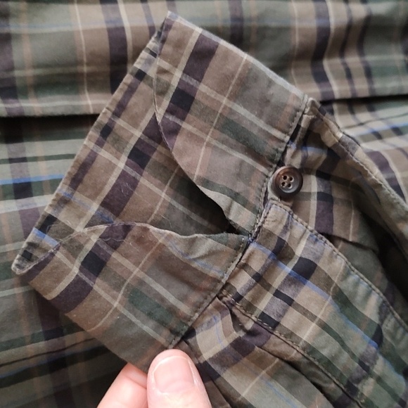 ESKANDAR Plaid Blouse Cotton Sz 0 Mandarin Collar - Picture 4 of 9